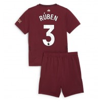 Camiseta Manchester City Ruben Dias #3 Tercera Equipación Replica 2024-25 para niños mangas cortas (+ Pantalones cortos)